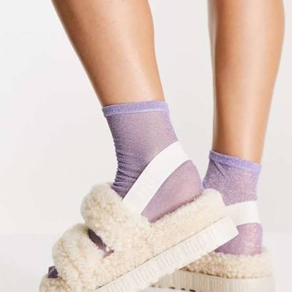 Cozy Cream Fluffy Women's Slides - Picture 2 of 4